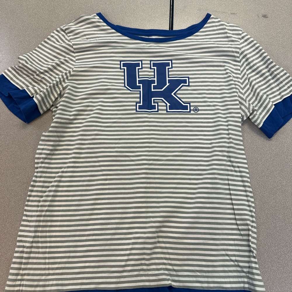 University of Kentucky Blue & White Striped Girls' Tee